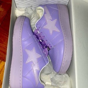 Purple bape sneakers size 5